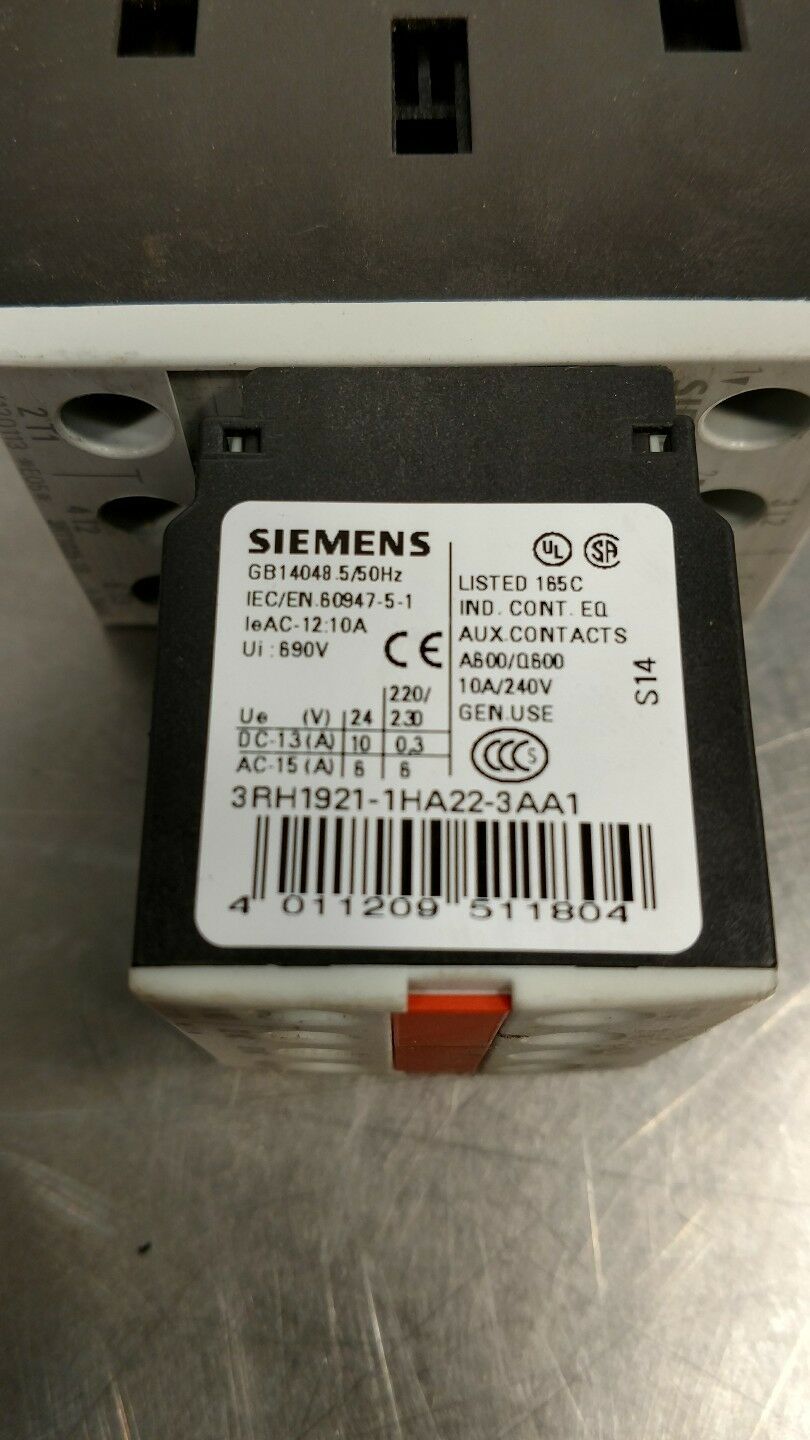 SIEMENS 3ZX1012-0RT02-1AA1 w/ 3RH1921-1HA22-3AA1 CONTACTOR 4E-13