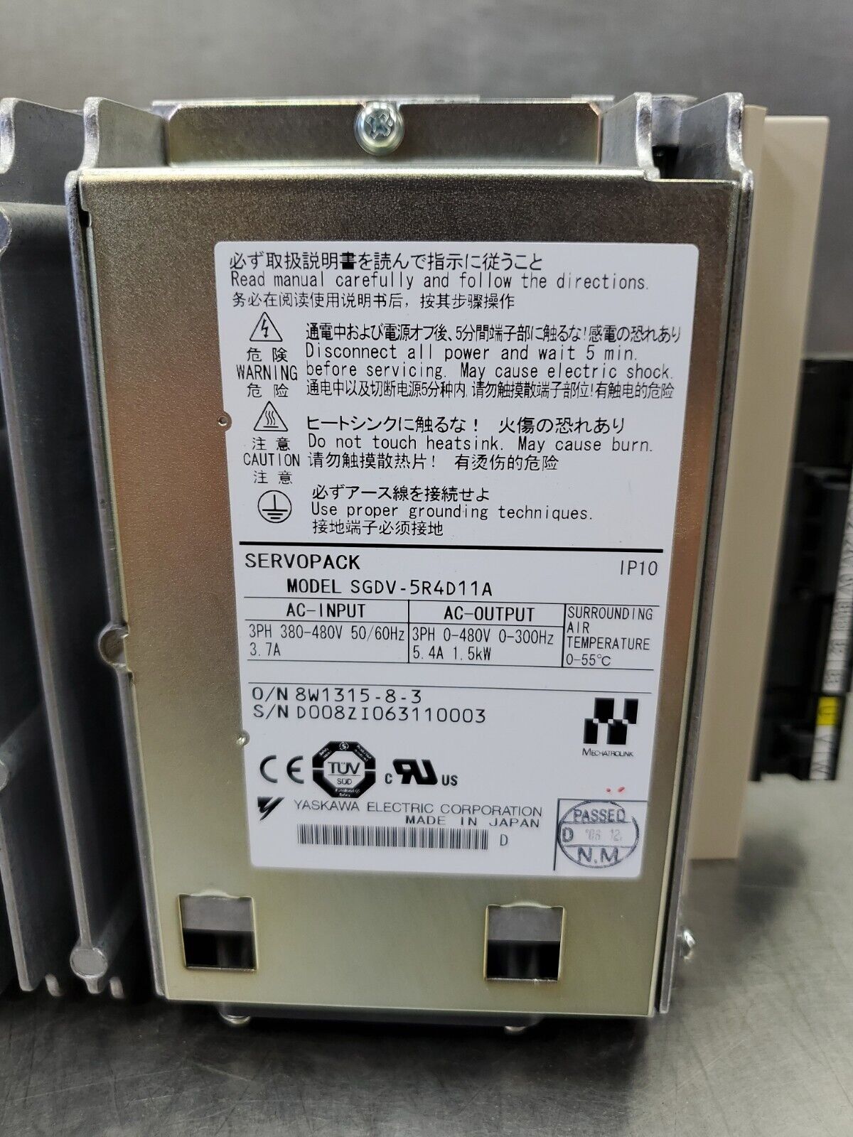 Yaskawa SGDV-5R4D11A 400V Servopack Servo Drive. 1C