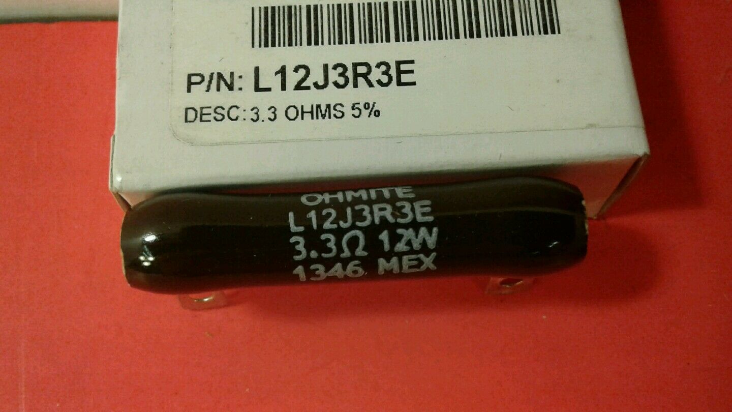 OHMITE P/N L12J3R3E RESISTOR 3.3 OHMS 12 WATTS 5% 4B