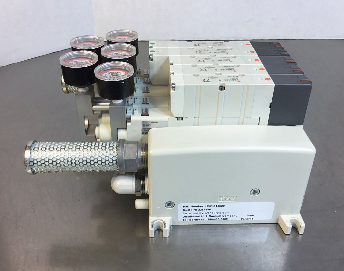 SMC HHB-113630 Pneumatic Valve Manifold 5) VQC4301-5 6B