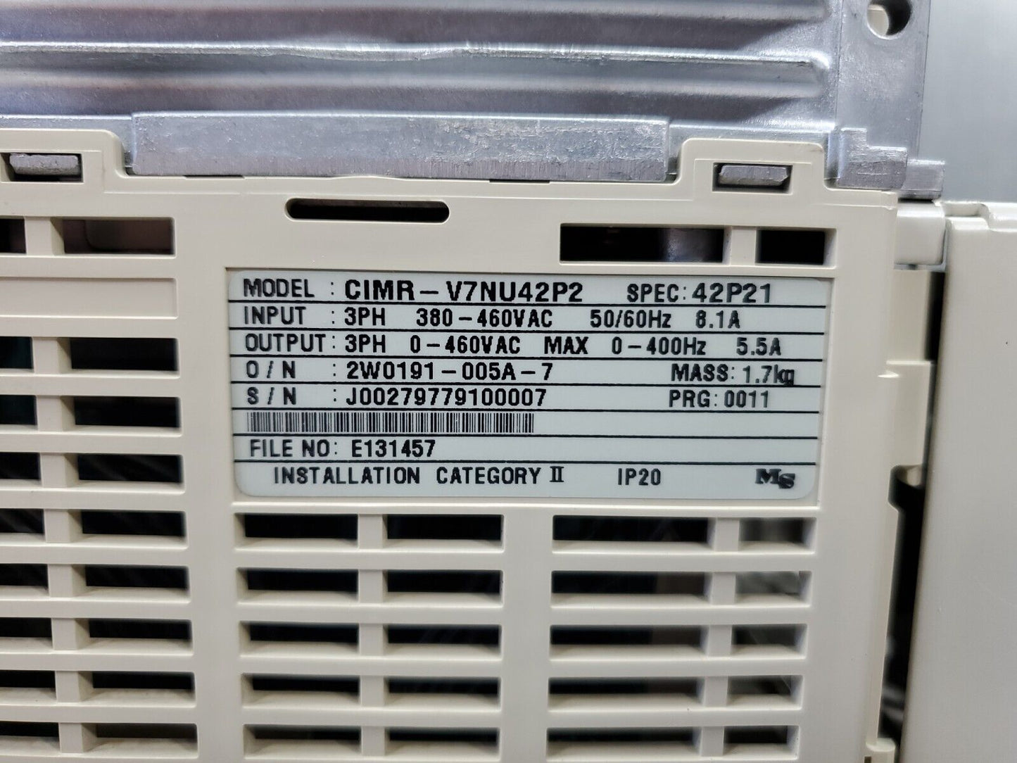 Yaskawa V7N (CIMR-V7NU42P2) 3PH 460V VARISPEED DRIVE. 1C