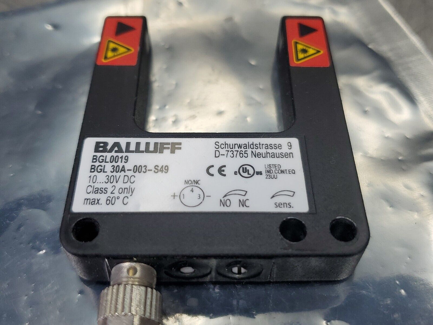 Balluff BGL 30A-003-S49 BGL0019 Photoelectric Sensor w/Cable. 3D-23