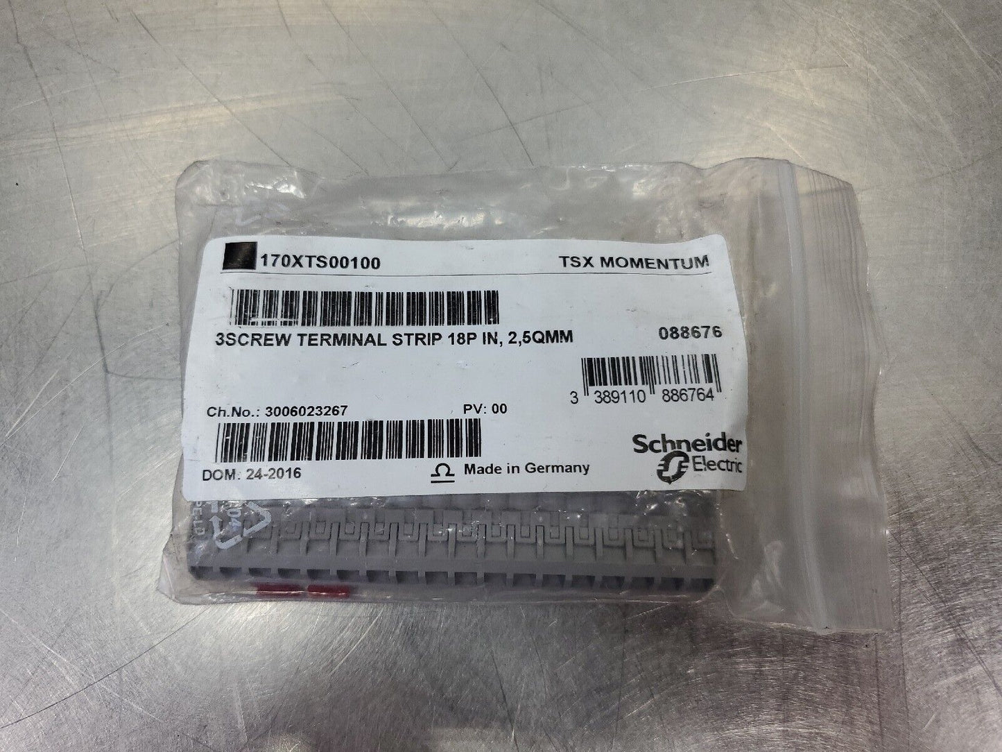 SCHNEIDER TSX Momentum 170XTS00100 3 Screw Terminal Strip 18P IN,2,5 QMM. 4D-3