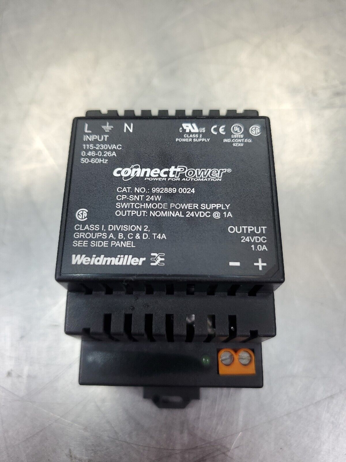 WEIDMÜLLER connectPower 24VDC 1A SWITCHMODE POWER SUPPLY. 4H