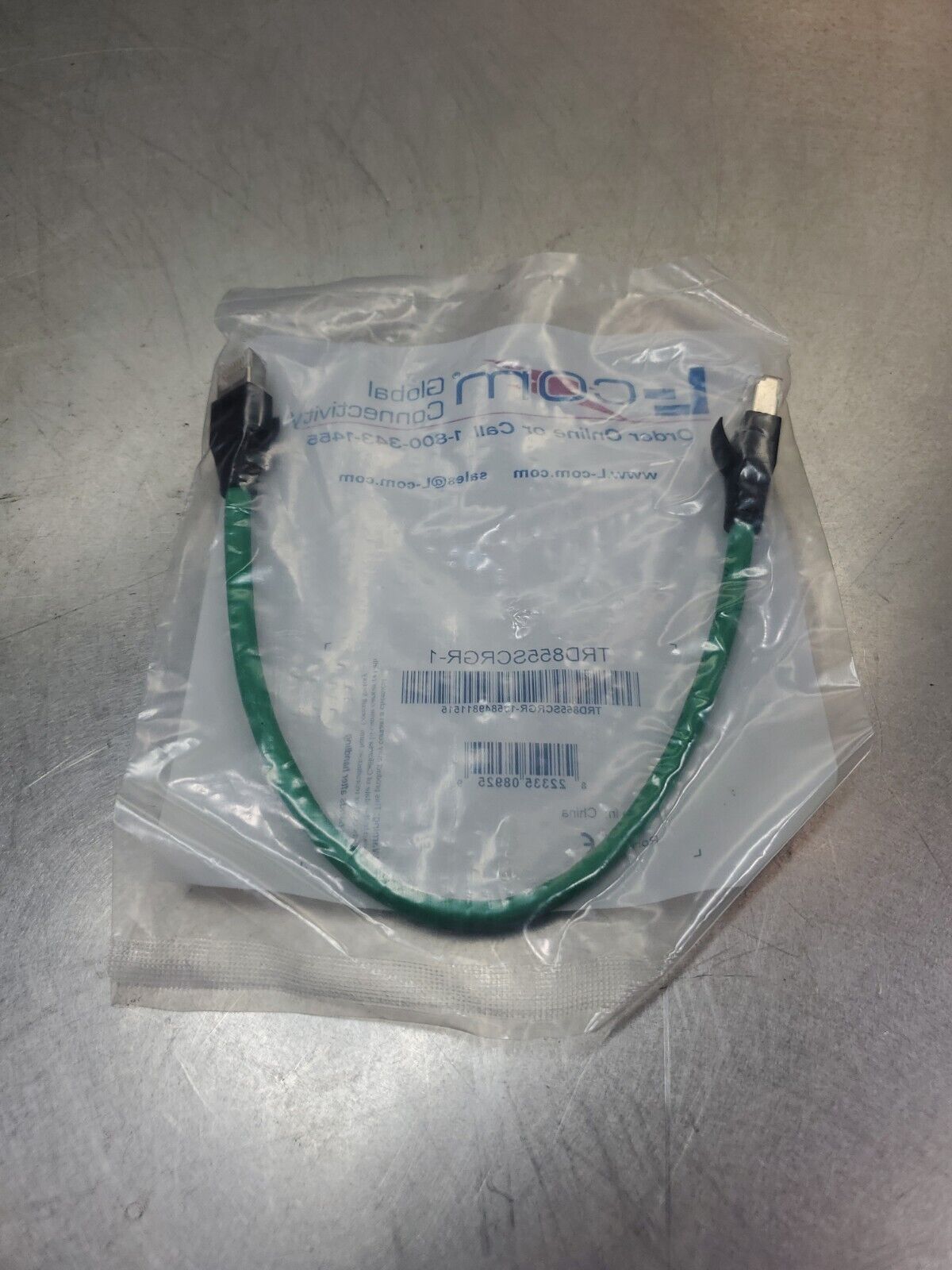 L-COM TRD855SCRGR-1 Network Cable Assembly - 1FT. 5E