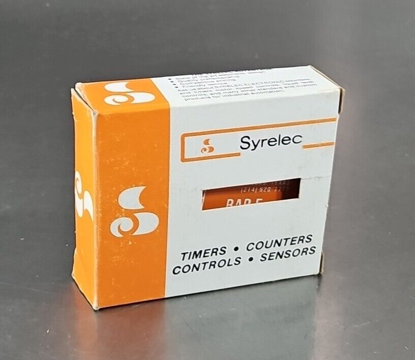 SYRELEC TIME RELAY BAR.F 110/ 120 VAC 5 AMP 10 seconds. Loc4D-21