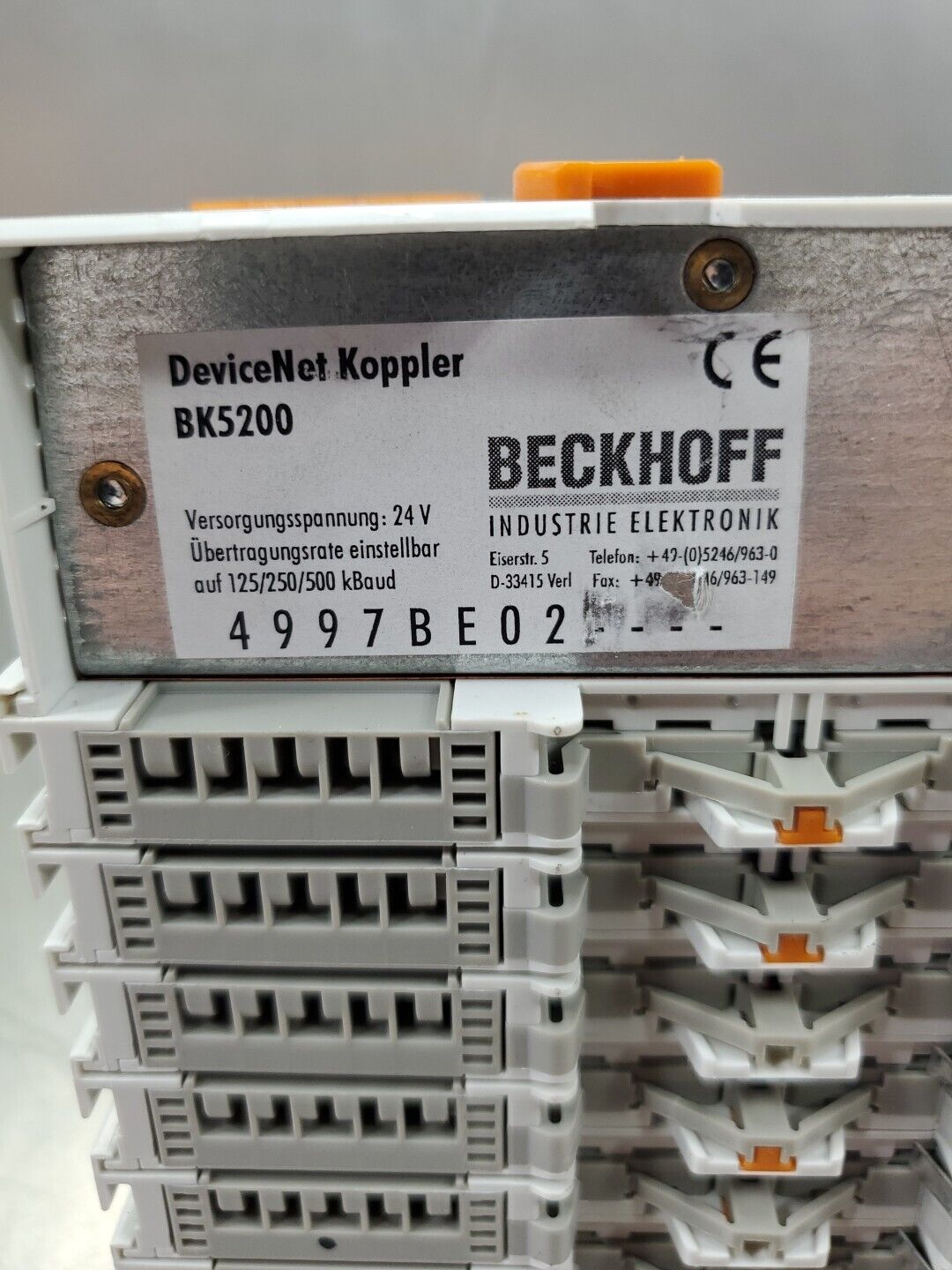 BECKHOFF BK5200 PLC Module w/9 Input/Output Modules. 3E-38