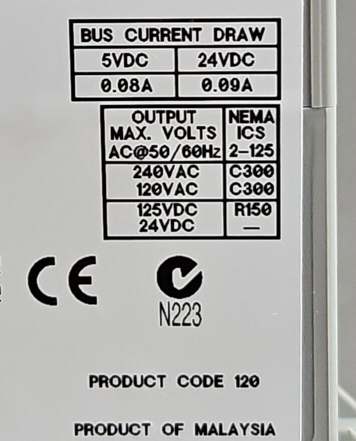 Allen-Bradley 1762-OW8 Ser A. PLC Output Module. 3B-20