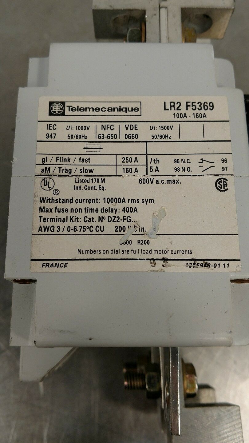 Telemecanique LR2 D13 Overload Relay w/LR2 F5369 Contactor 4E-15