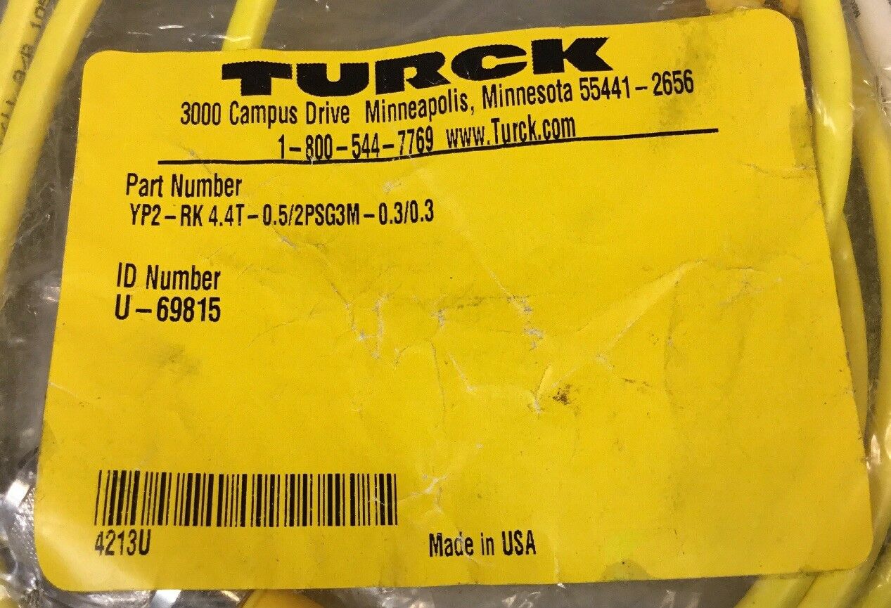 TURCK ELEKTRONIK YP2-RK4.4T-0.5/2PSG3M-0.3/0.3 Cable 5E