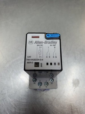 Allen-Bradley 700-HA32Z24-3-4 24VDC Control Relay w/BasePlate