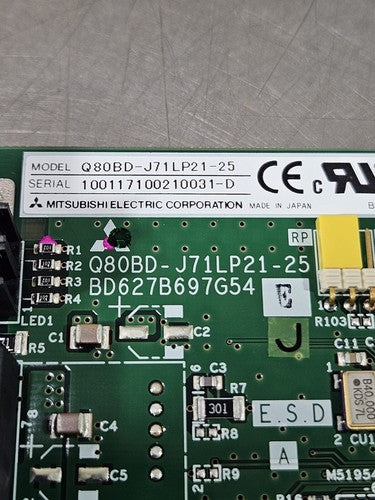 MITSUBISHI Q80BD-J71LP21-25 PROGRAMMABLE CONTROLLER CARD               Loc 3A-16