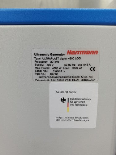 Herrmann ULTRAPLAST digital 4800 Ultrasonic Generator      loc.1D