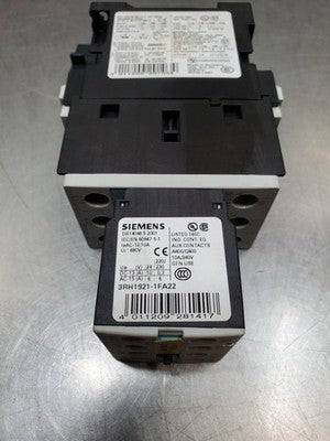 Siemens 3RT1024-1B..0 Contactor w/3RH1921-1FA22 Auxiliary Contact
