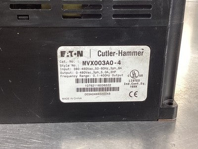 Eaton Cutler-Hammer MVX003A0-4 VFD Drive 3HP