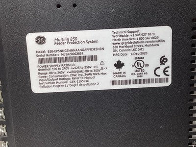 GE 850-EP5NNG5HNNAANGAPFB3ESNBN Feeder Protection System 100-240V