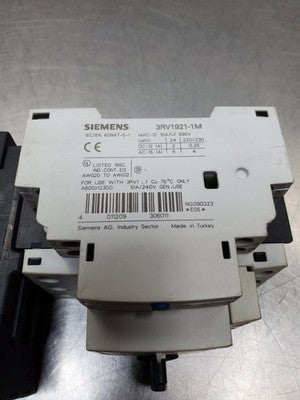 Siemens 3RV1021-0DA10 Motor Starter Assembly w/3RH1921-1FA22