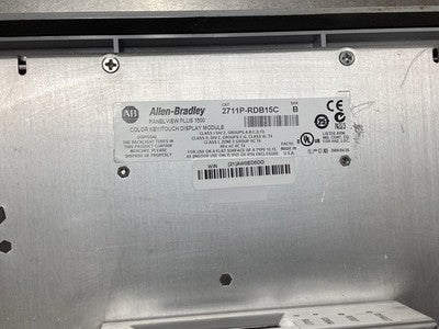 Allen-Bradley 2711P-B15C4D7 HMI Terminal 24VDC 2711P-RP7 24 VDC