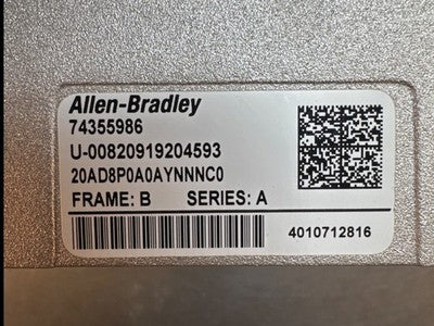 Allen-Bradley PowerFlex 70 VFD Drive 5HP 20AD8P0A0AYNNNNC0