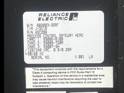 Reliance Electric 45C27B Process Control Gateway Module 120/240VAC
