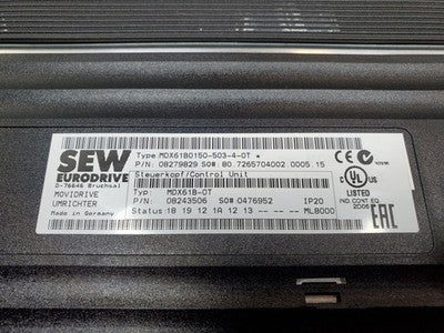 SEW EURODRIVE MDX61B0150-503-4-0T Servo Drive, P/N:08279829