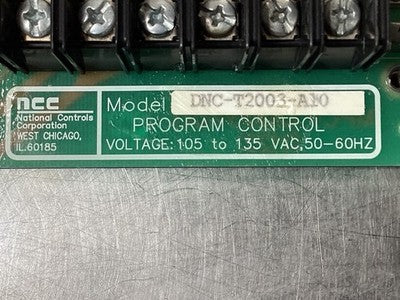 National Controls Corporation DNC-T2003-ALO Program Control Board