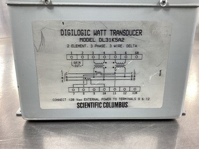 Scientific Columbus DL31K5A2 Watt Transducer 120V 3-Phase 60 Hz