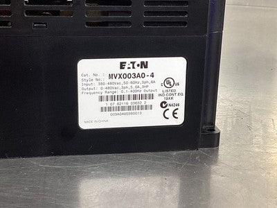 Eaton MVX9000 VFD Drive 3HP MVX003A0-4