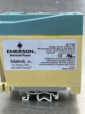 Emerson IF-110 AC Power Filter 120VAC 10A 1110 R 120 VAC 47-63 Hz