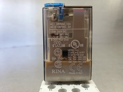Allen-Bradley 700-HA32Z24-3-4 24VDC Control Relay w/BasePlate