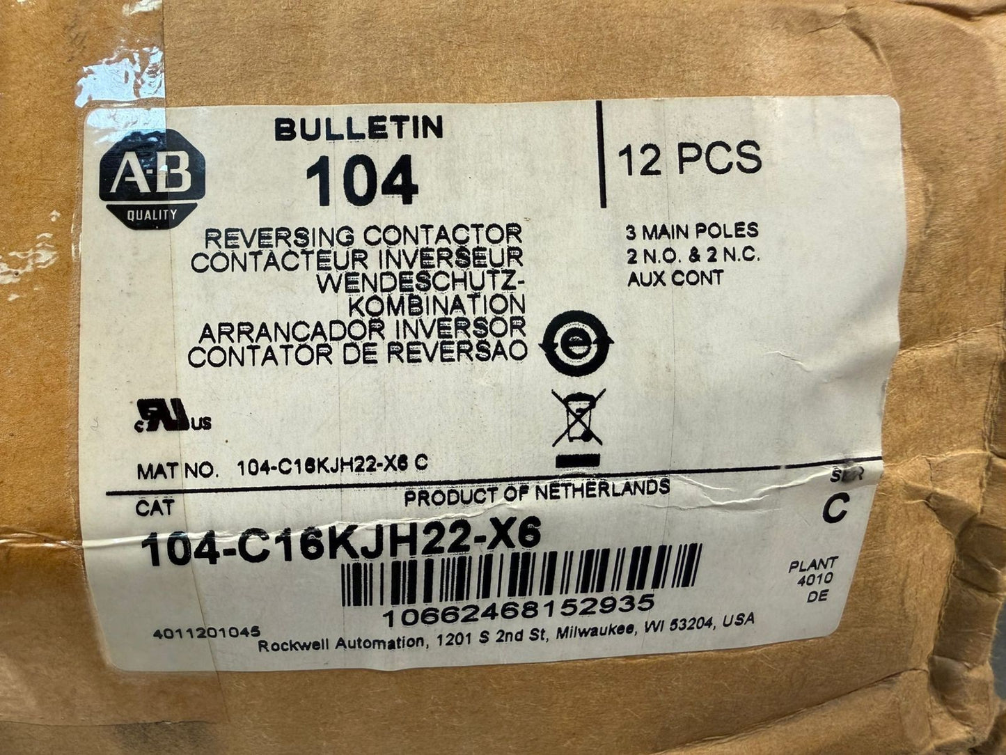 Allen Bradley 104-C16KJH22-X6 Complete Device 104C16KJH22X6       (12.4.2)