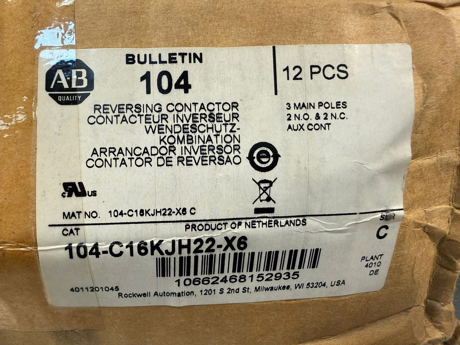 Allen Bradley 104-C16KJH22-X6 Complete Device 104C16KJH22X6       (12.4.2)