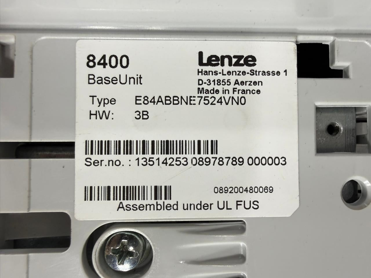 Lenze 8400 Base Unit E84ABBNE7524VN0                              (10.4.3)