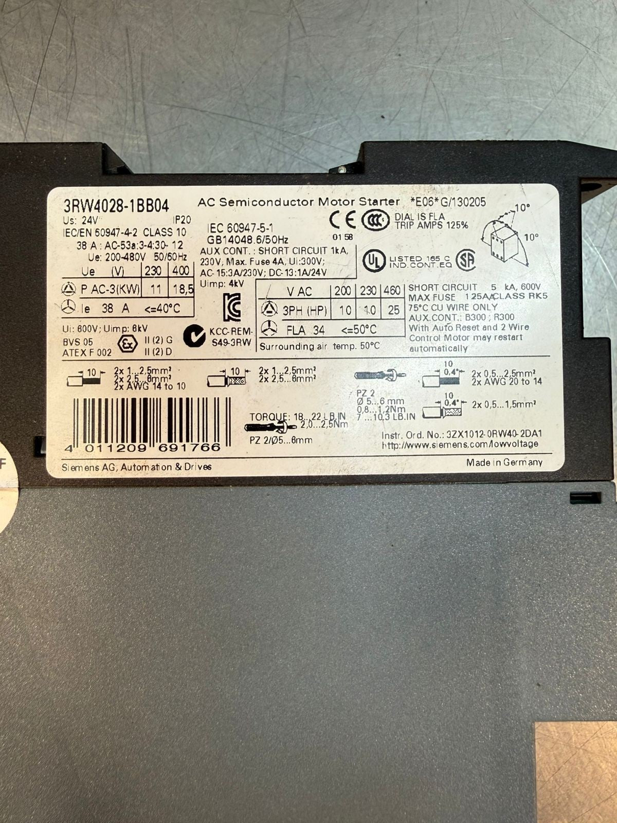Siemens 3RW4028-1BB04 Sirius 3RW40281BB04   (5.3.1)