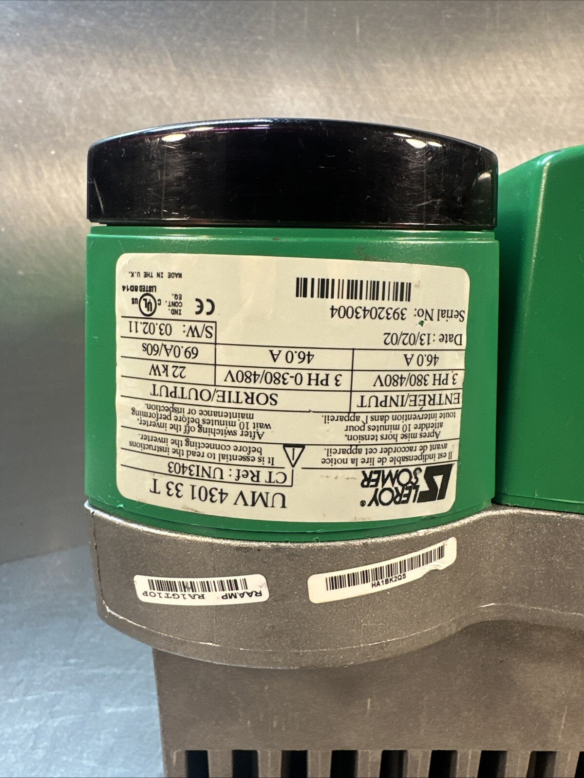 Control Techniques Unidrdrive Leroy Somer V3 22kw UMV 4301 33 T (BIN-7.6.1)