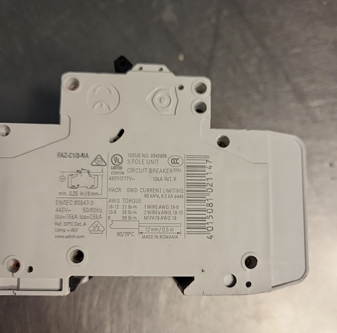 Eaton Faz-C1/3-NA miniature circuit breaker         (BIN 354)