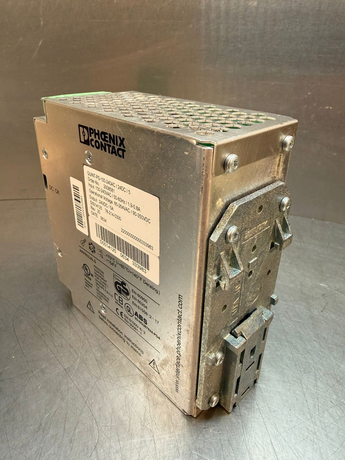 Phoenix Contact 2938581 QUINT-PS-100-240AC/24DC/5 Power Supply     (1.5.1)