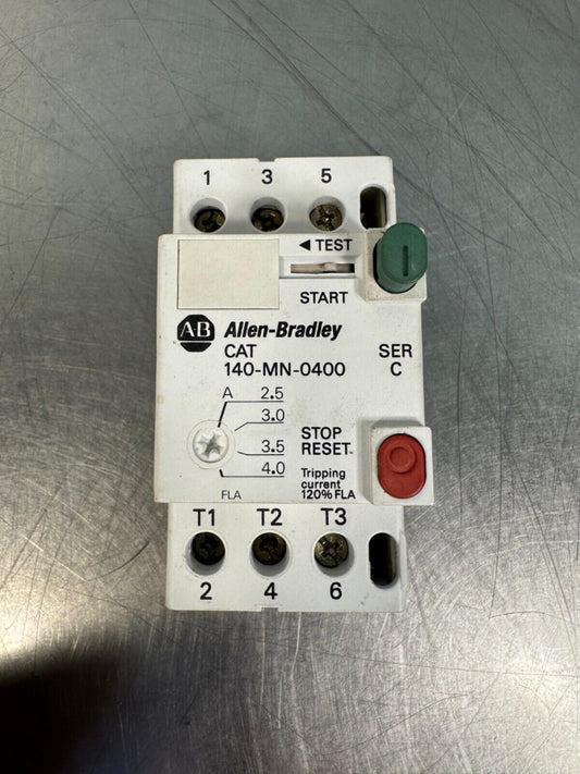 Allen Bradley 140-MN-0400 Manual Motor Starter Ser C Overload (4D-17)