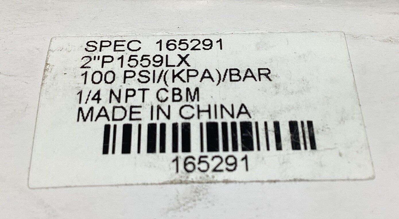 Ametek  Spec. 165291 2”P1559LX 100 Psi/KPA/BAR 1/4 NPT      6D-11