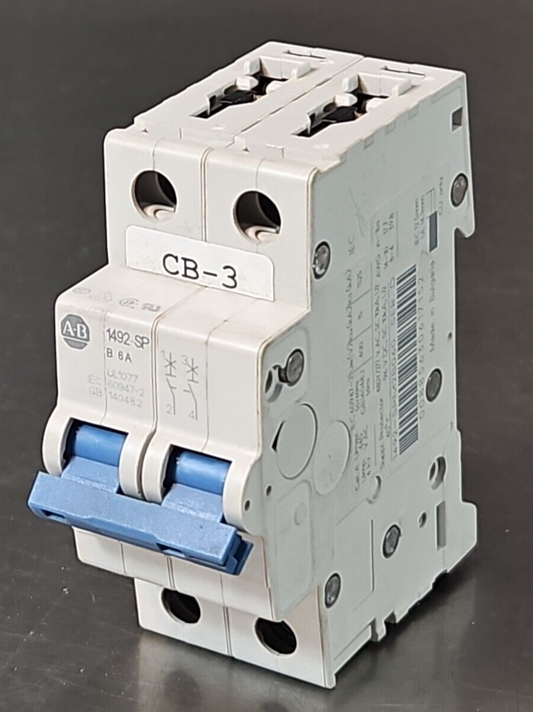 Allen Bradley 1492-SPM2B060 Ser. D Mini Circ. Breaker Din Rail Mount loc4D3