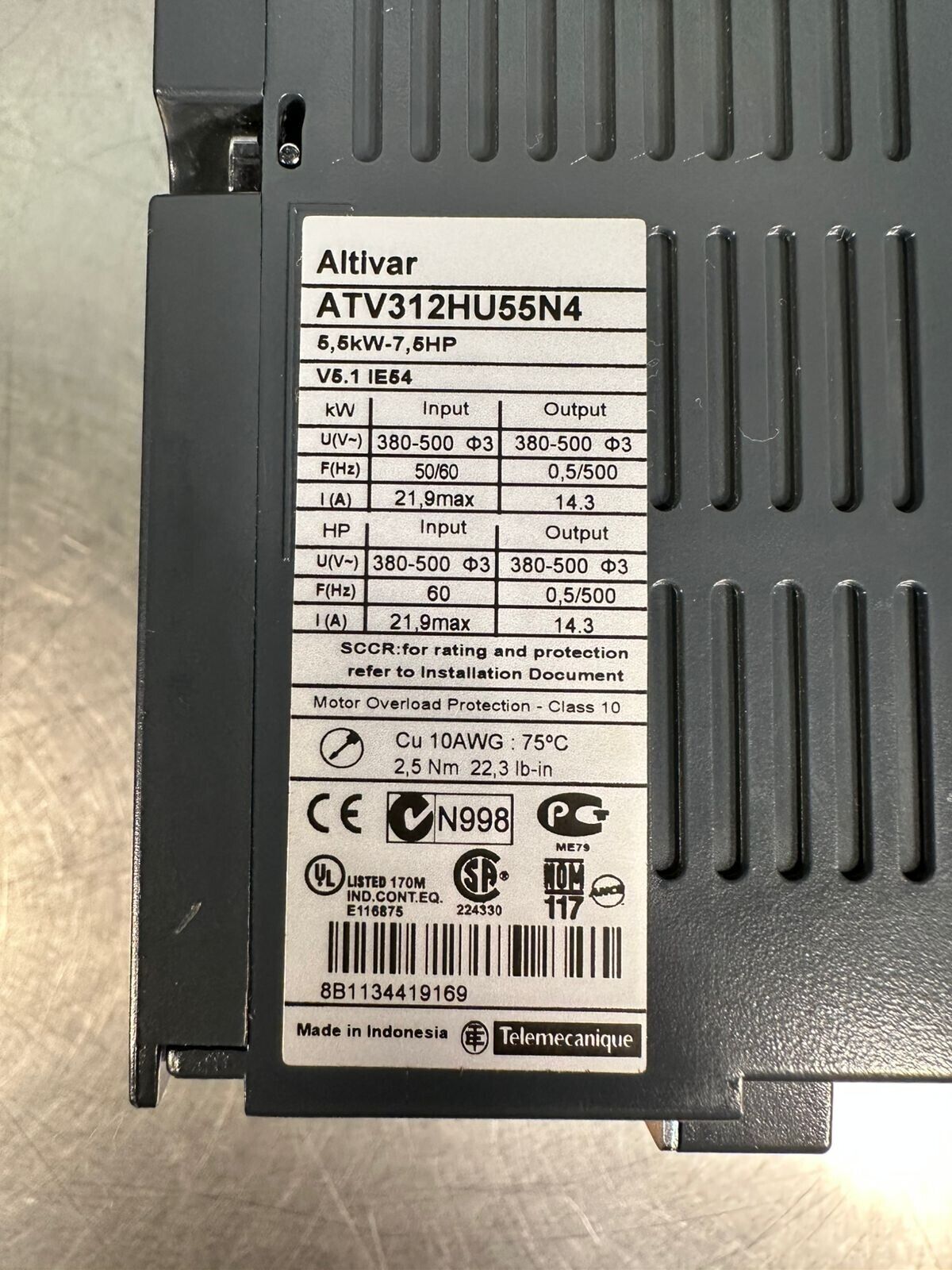 Schneider Electric Altivar ATV312HU55N4 (7.5.5)