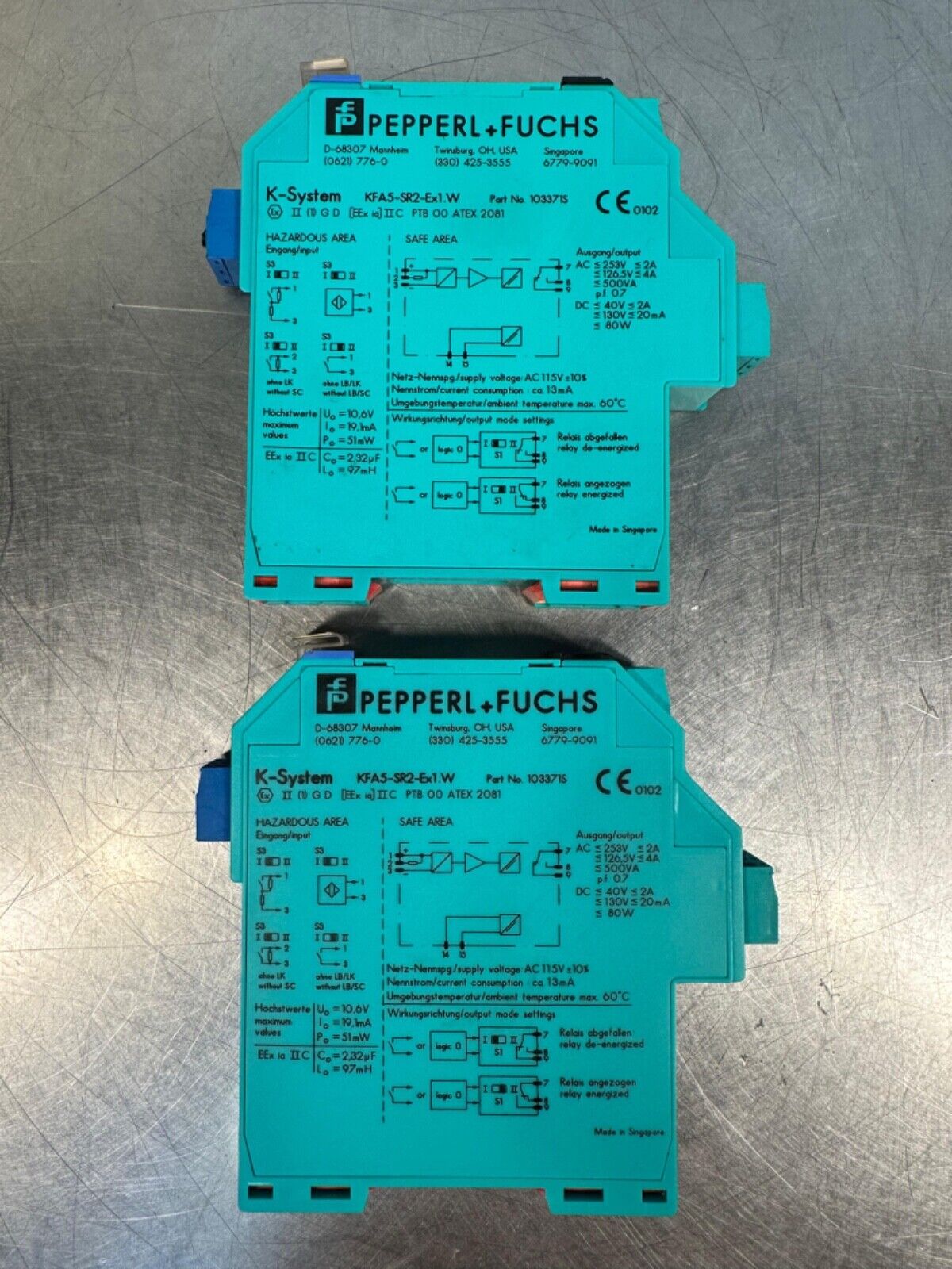 Pepperl fuchs k-system kfa5-sr2 ex1.w switch amplifier 103371s (4B-27)