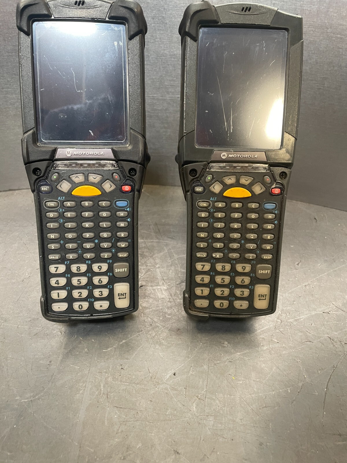 Lot of 2 Symbol Motorola MC9090 Handheld Wireless LCD Screen Barcode Scanner