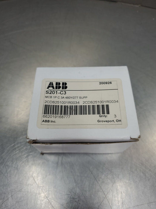 ABB S201-C3 Circuit Breaker, (2CDS251001R0034) LOT of 3.                   4B-37
