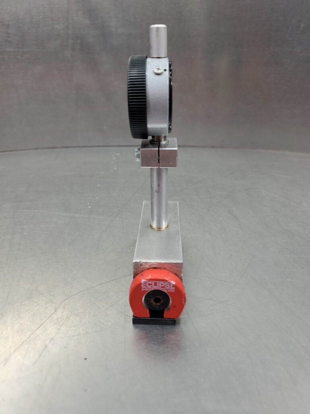 Mitutoyo 1044F Dial Indicator Force Gage w/T-Bar Eclipse Horseshoe Mount.  6E-12