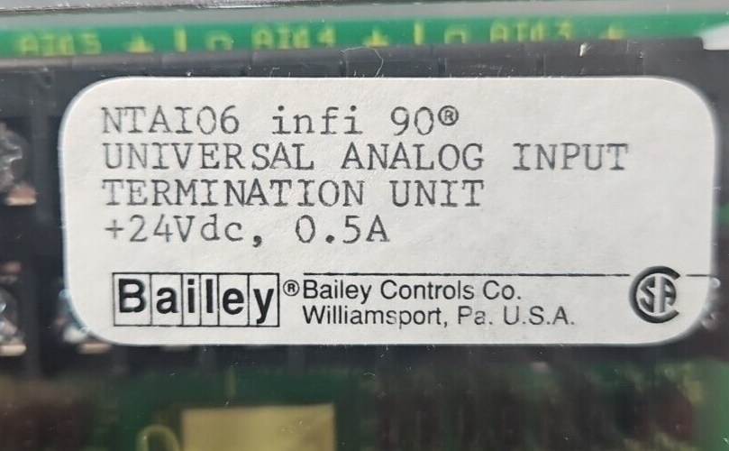 Bailey NTA106 infi90 Universal Analog input termination unit 24V 0.5A    loc3D35