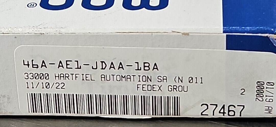 MAC 46A-AE1-JDAA-1BA Solenoid Valve                                     (BIN423)