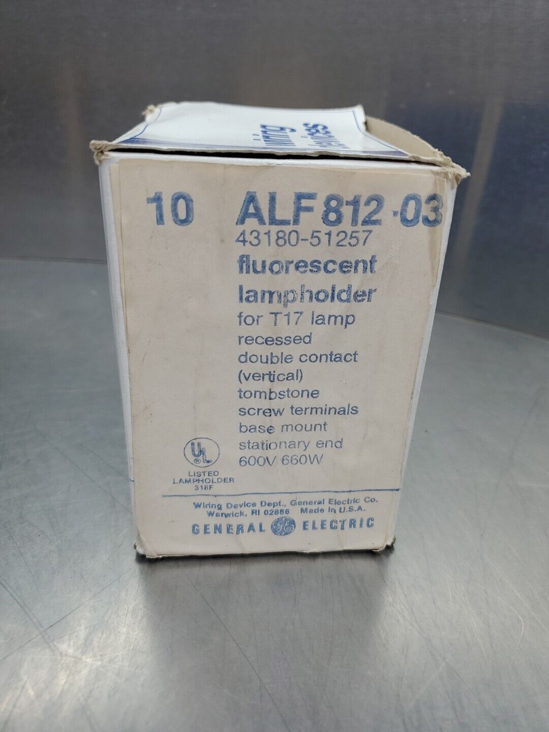 GE ALF812-03 Fluorescent Lamp Holder, 660W, 600V, Lot of 10.               4B-37