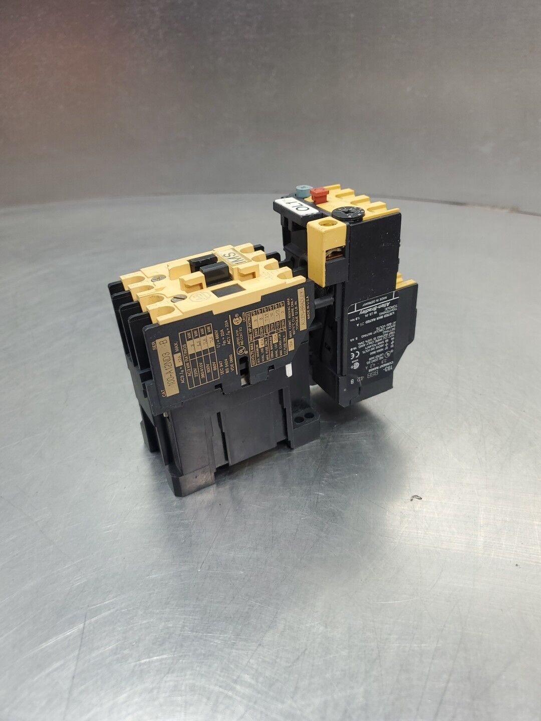 Allen-Bradley 100-A12ND3/B Contactor w/193-BSB42B Trip Module.             4C-13