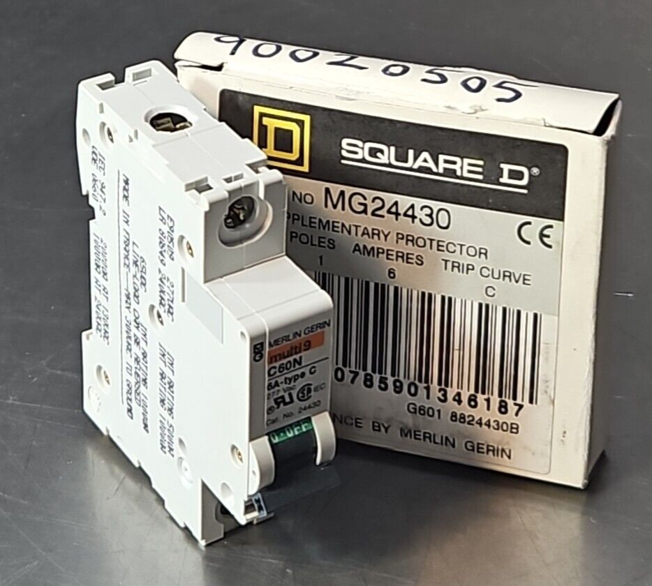Square D MG24430 Supplementary Protector Breaker 1P 6A 277 VAC          (BIN434)